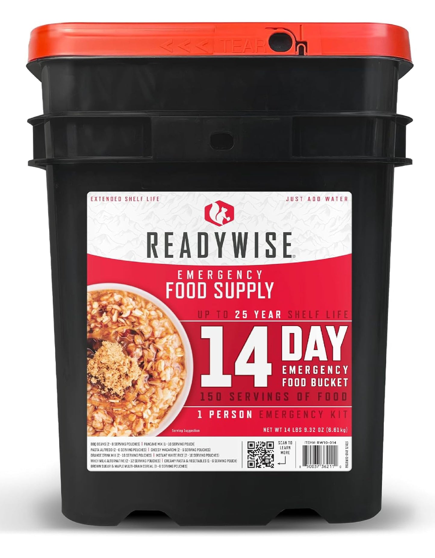 READYWISE- 1 Year, Emergency Food Supply, 3,576 Servings, 24 Buckets, Freeze-Dried, MRE, Camping, Hiking, Survival, Adventure Meal, 25-Year Shelf Life