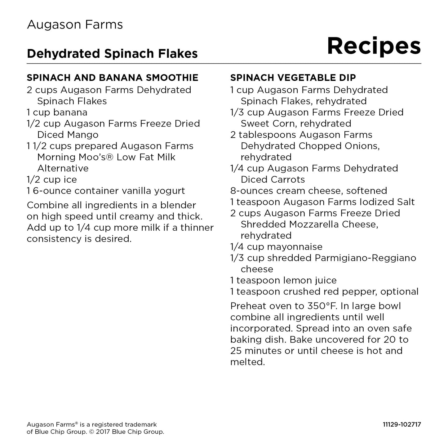 Augason Farms Dehydrated Spinach Flakes Can, Emergency Food Supply, Everyday Meals, 45 Servings