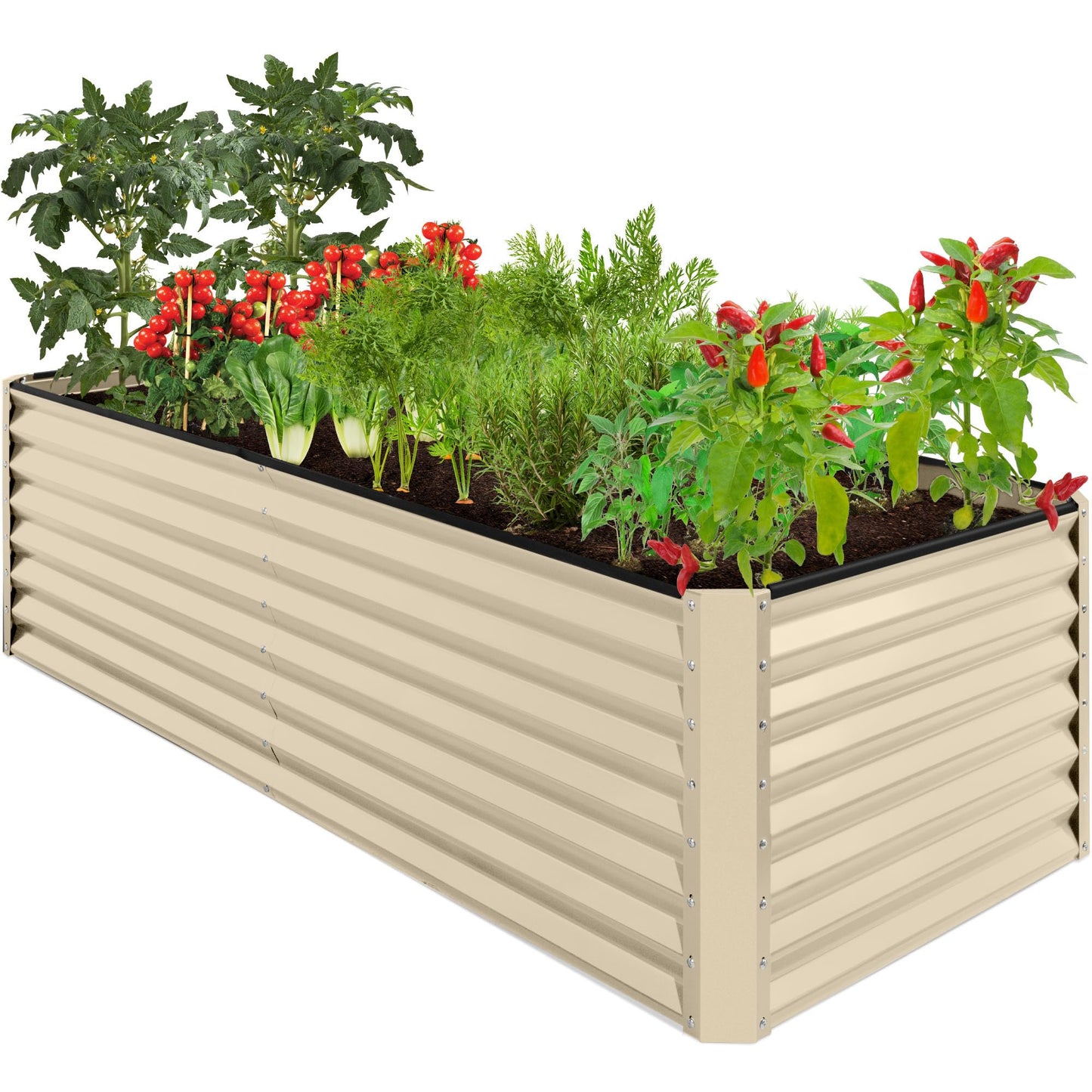 Best Choice Products 8x4x2ft Outdoor Metal Raised Garden Bed, Deep Root Planter Box for Vegetables, Flowers, Herbs, and Succulents w/ 478 Gallon Capacity - Gray