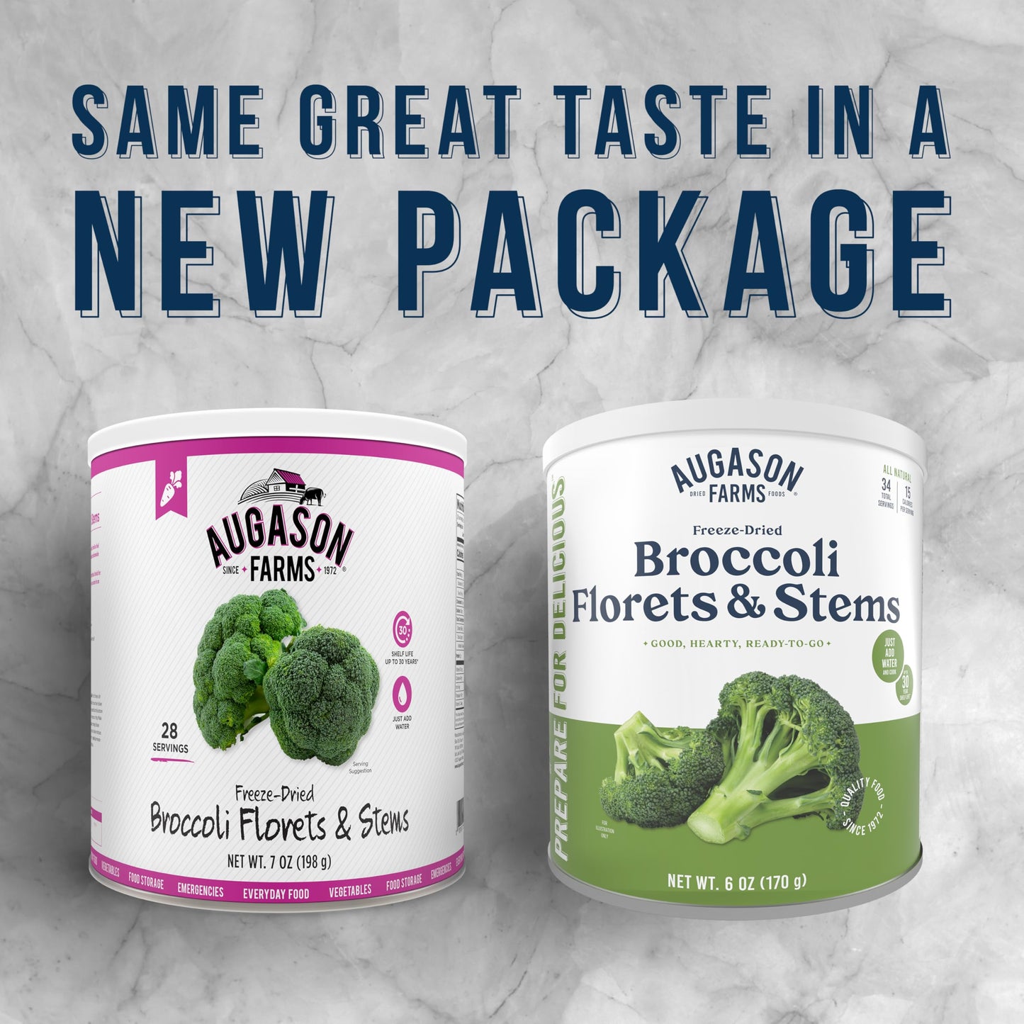 Augason Farms Freeze Dried Broccoli Florets & Stems Can, Emergency Food Supply, Everyday Meals, 34 Servings