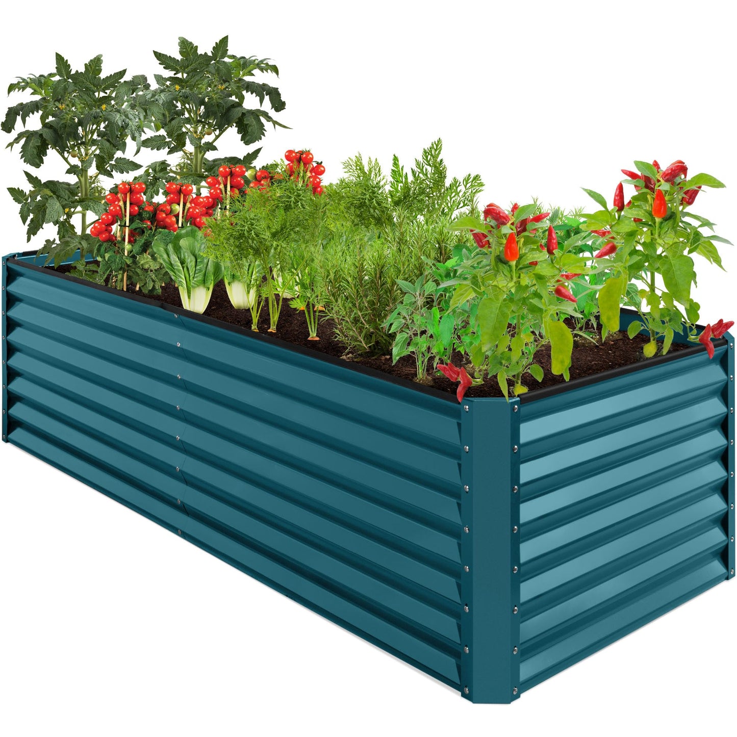 Best Choice Products 8x4x2ft Outdoor Metal Raised Garden Bed, Deep Root Planter Box for Vegetables, Flowers, Herbs, and Succulents w/ 478 Gallon Capacity - Gray