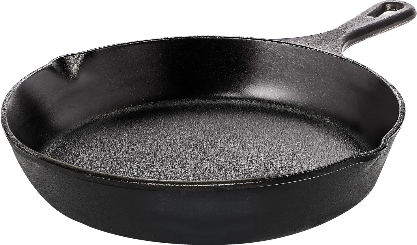 Utopia Kitchen Saute Fry Pan - Chefs Pan, Pre-Seasoned Cast Iron Skillet - Frying Pan 12 Inch - Safe Grill Cookware for Indoor & Outdoor Use - Cast Iron Pan (Black)