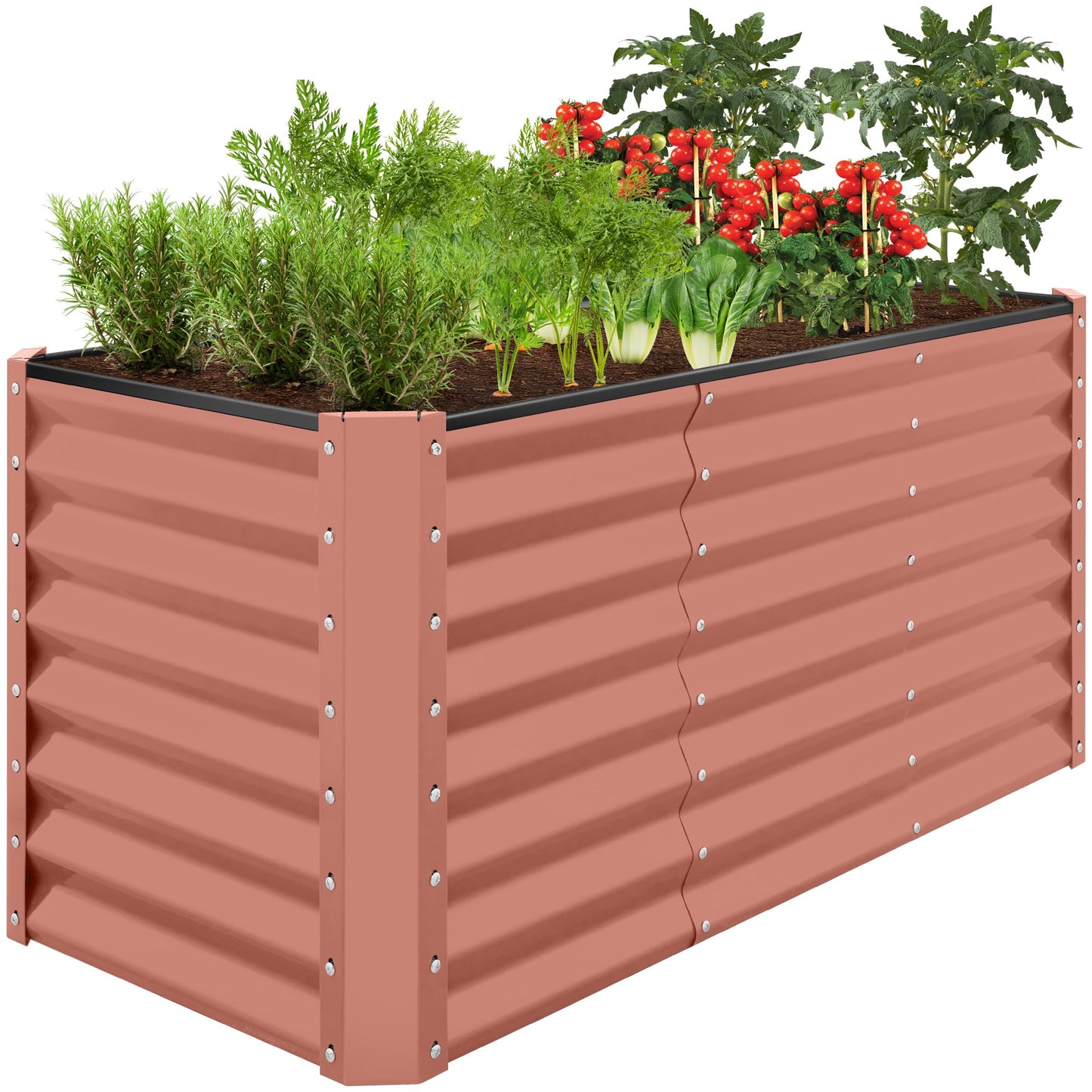 Best Choice Products 8x4x2ft Outdoor Metal Raised Garden Bed, Deep Root Planter Box for Vegetables, Flowers, Herbs, and Succulents w/ 478 Gallon Capacity - Gray