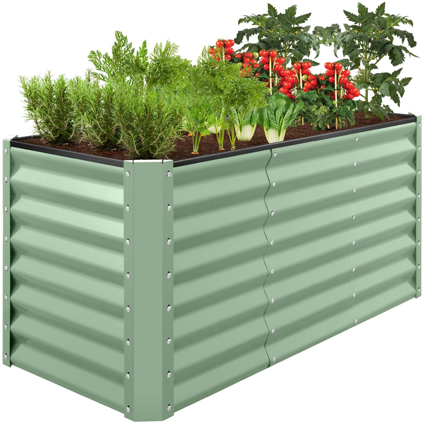 Best Choice Products 8x4x2ft Outdoor Metal Raised Garden Bed, Deep Root Planter Box for Vegetables, Flowers, Herbs, and Succulents w/ 478 Gallon Capacity - Gray