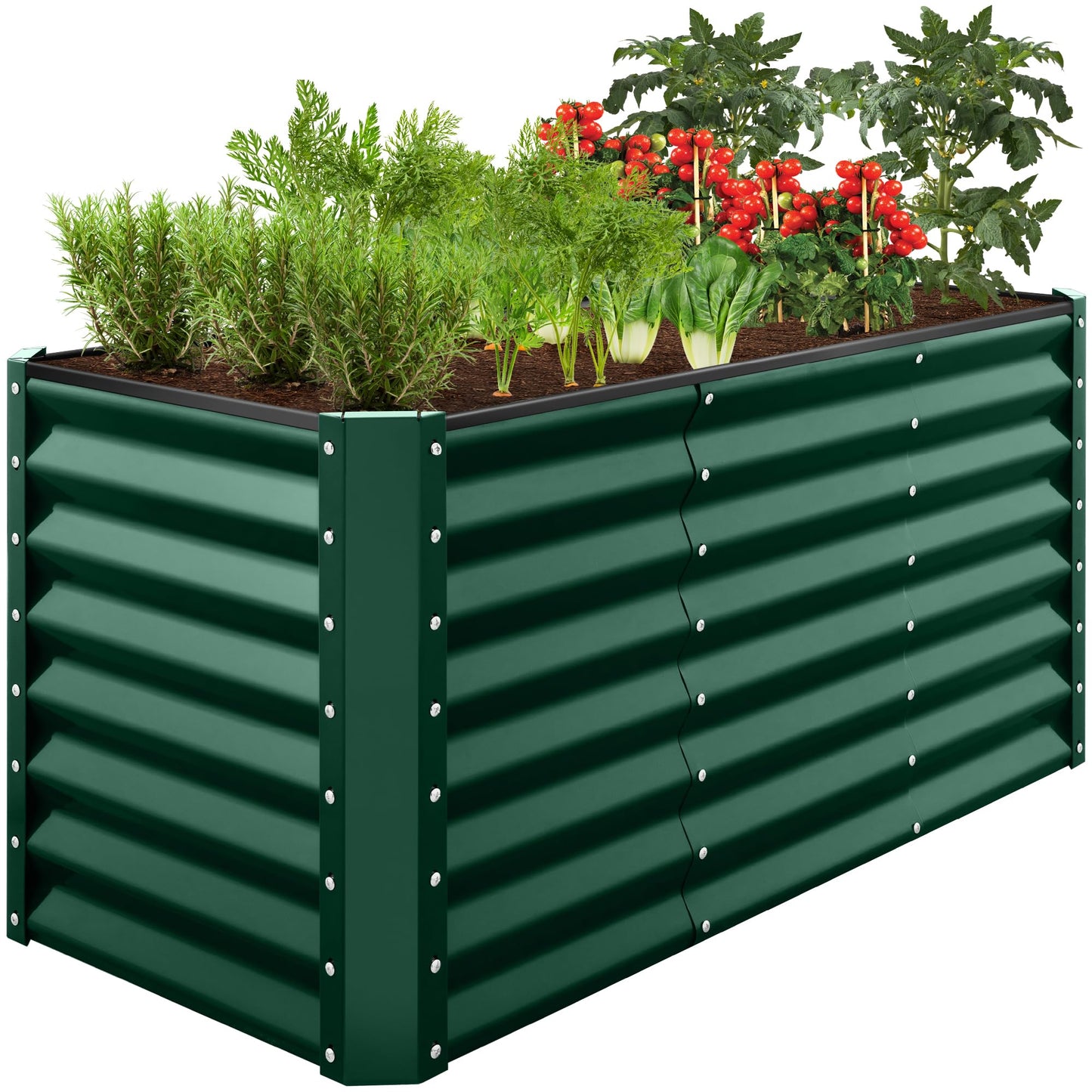 Best Choice Products 8x4x2ft Outdoor Metal Raised Garden Bed, Deep Root Planter Box for Vegetables, Flowers, Herbs, and Succulents w/ 478 Gallon Capacity - Gray