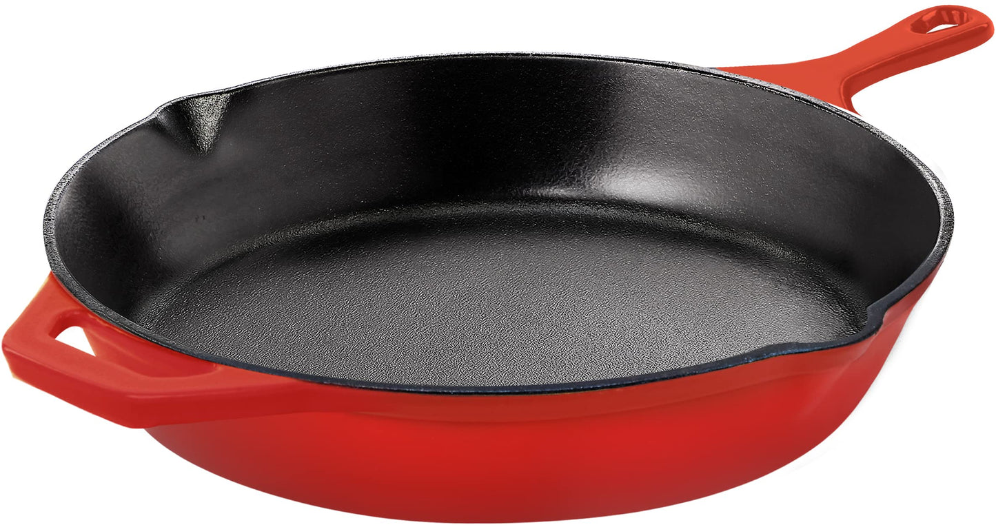 Utopia Kitchen Saute Fry Pan - Chefs Pan, Pre-Seasoned Cast Iron Skillet - Frying Pan 12 Inch - Safe Grill Cookware for Indoor & Outdoor Use - Cast Iron Pan (Black)