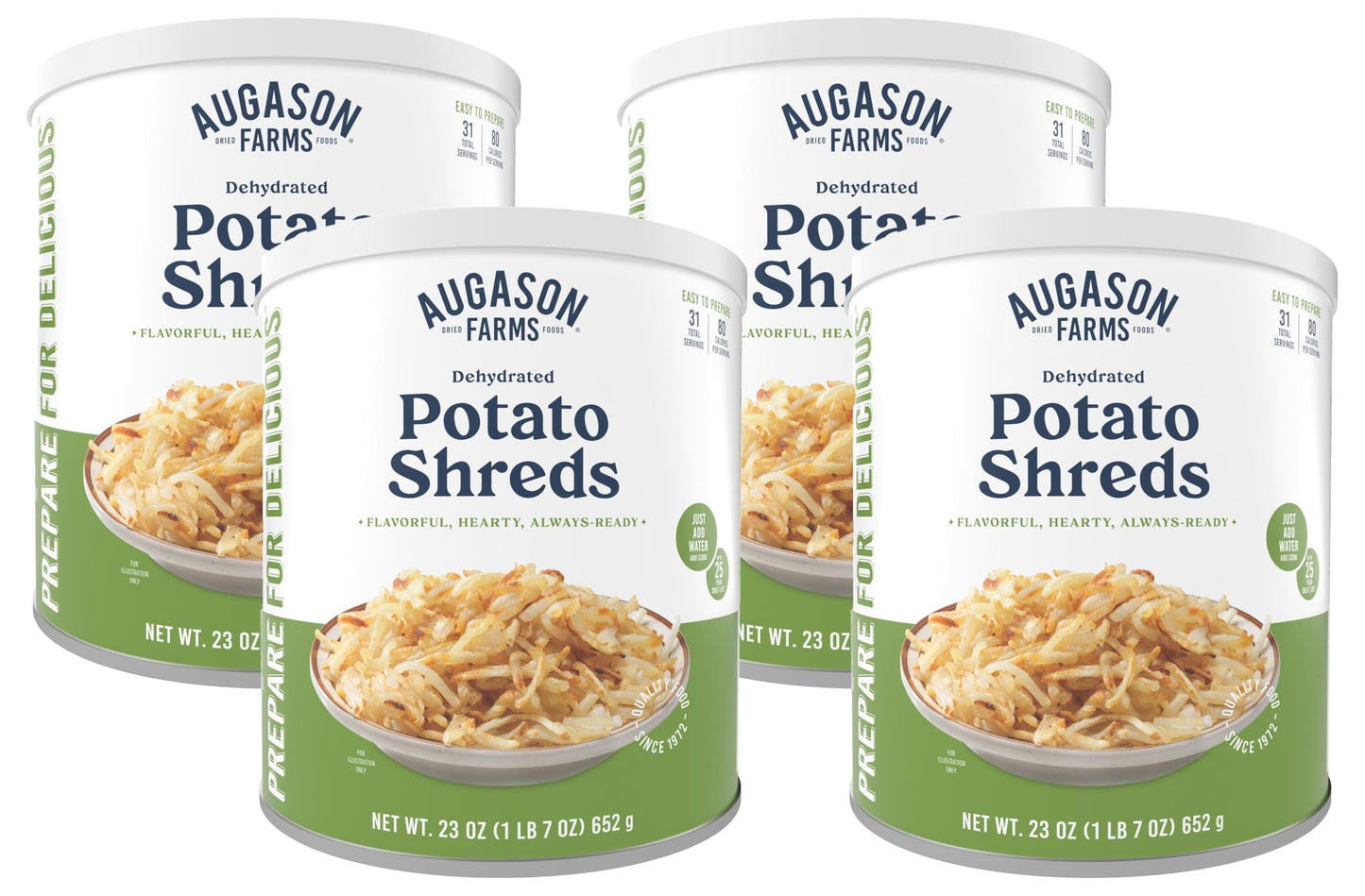 Augason Farms Dehydrated Potato Shreds Can, Emergency Food Supply, Everyday Meals, 31 Servings