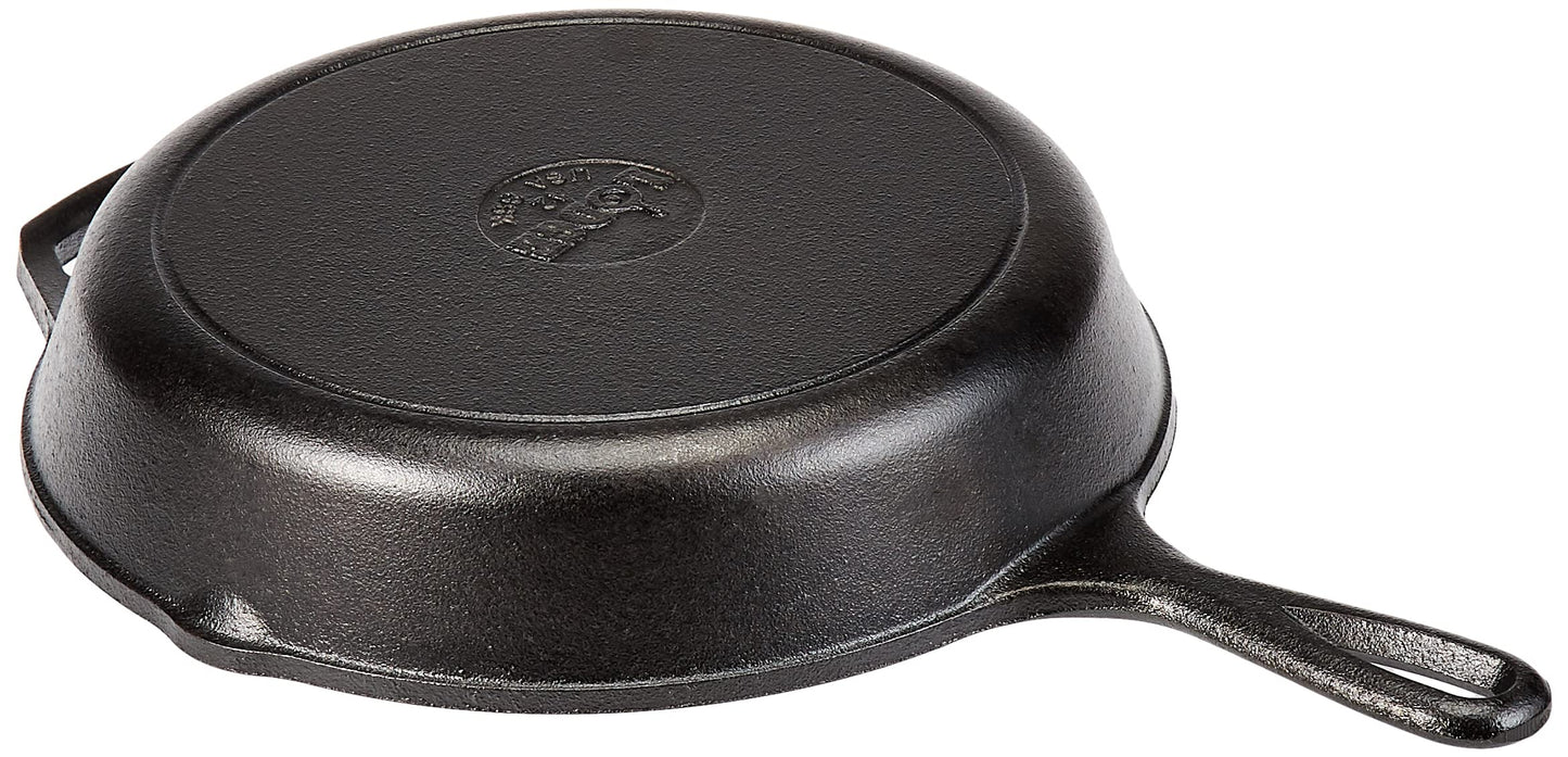 Lodge 10.25 Inch Cast Iron Pre-Seasoned Skillet – Signature Teardrop Handle - Use in the Oven, on the Stove, on the Grill, or Over a Campfire, Black