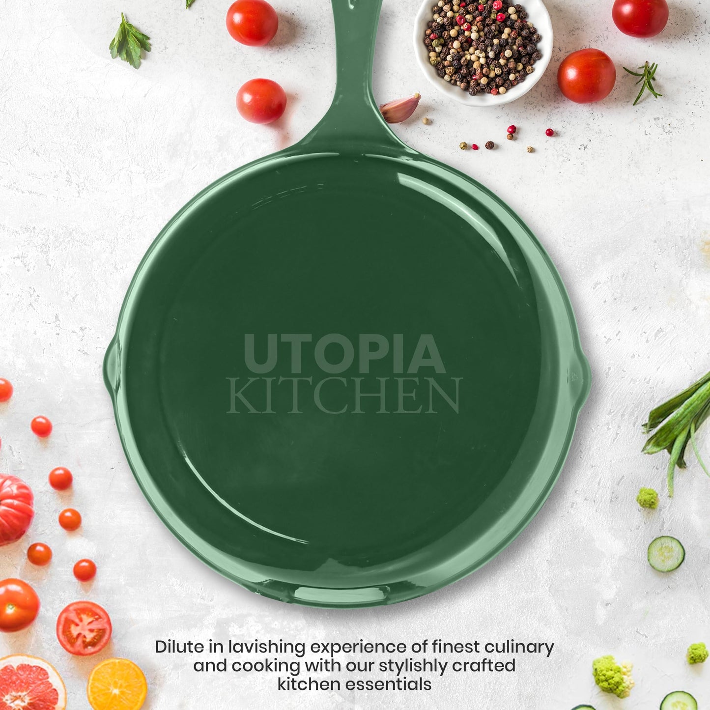 Utopia Kitchen Saute Fry Pan - Chefs Pan, Pre-Seasoned Cast Iron Skillet - Frying Pan 12 Inch - Safe Grill Cookware for Indoor & Outdoor Use - Cast Iron Pan (Black)