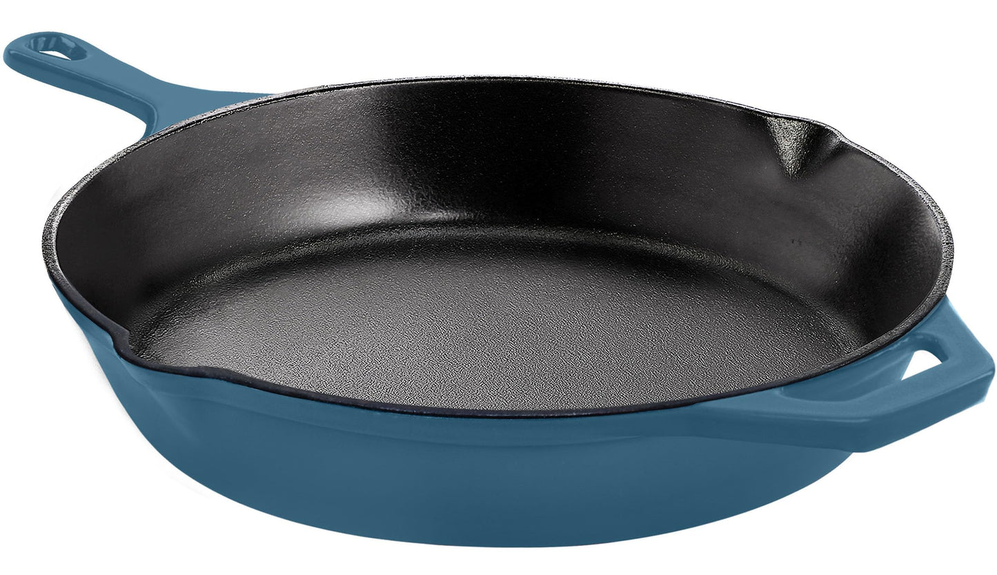 Utopia Kitchen Saute Fry Pan - Chefs Pan, Pre-Seasoned Cast Iron Skillet - Frying Pan 12 Inch - Safe Grill Cookware for Indoor & Outdoor Use - Cast Iron Pan (Black)