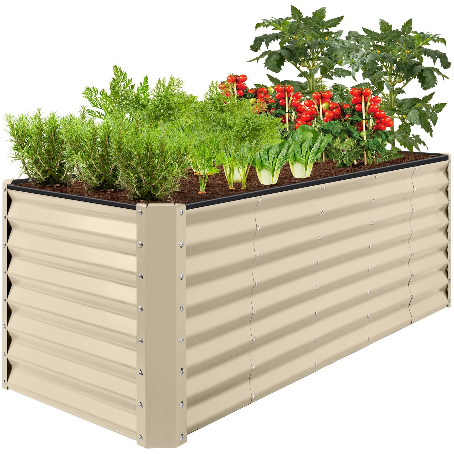 Best Choice Products 8x4x2ft Outdoor Metal Raised Garden Bed, Deep Root Planter Box for Vegetables, Flowers, Herbs, and Succulents w/ 478 Gallon Capacity - Gray