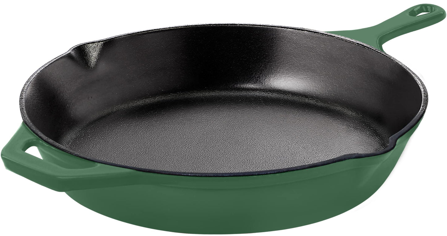 Utopia Kitchen Saute Fry Pan - Chefs Pan, Pre-Seasoned Cast Iron Skillet - Frying Pan 12 Inch - Safe Grill Cookware for Indoor & Outdoor Use - Cast Iron Pan (Black)