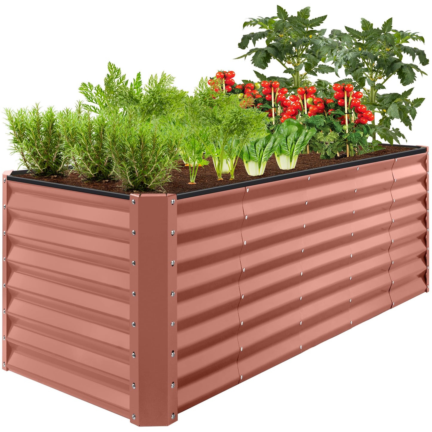 Best Choice Products 8x4x2ft Outdoor Metal Raised Garden Bed, Deep Root Planter Box for Vegetables, Flowers, Herbs, and Succulents w/ 478 Gallon Capacity - Gray