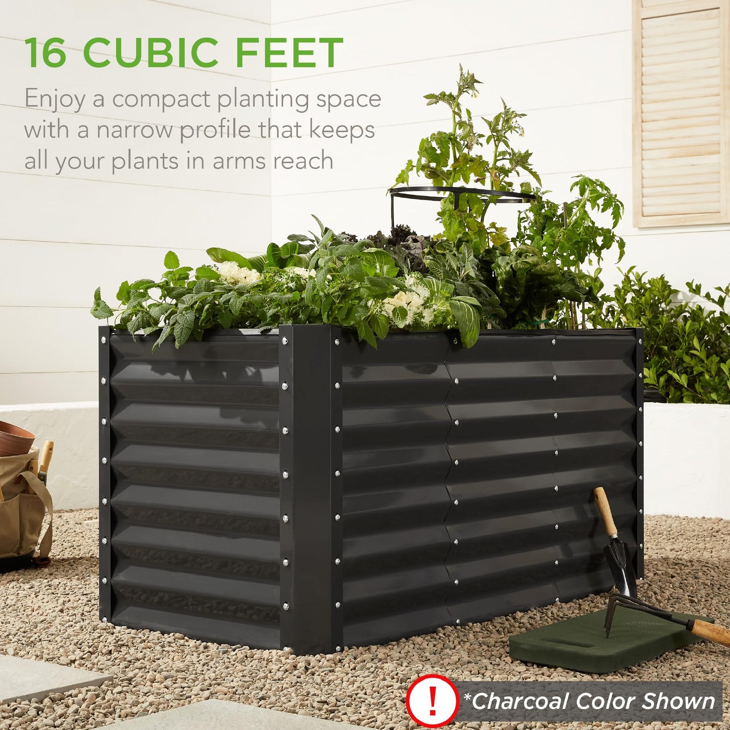 Best Choice Products 8x4x2ft Outdoor Metal Raised Garden Bed, Deep Root Planter Box for Vegetables, Flowers, Herbs, and Succulents w/ 478 Gallon Capacity - Gray