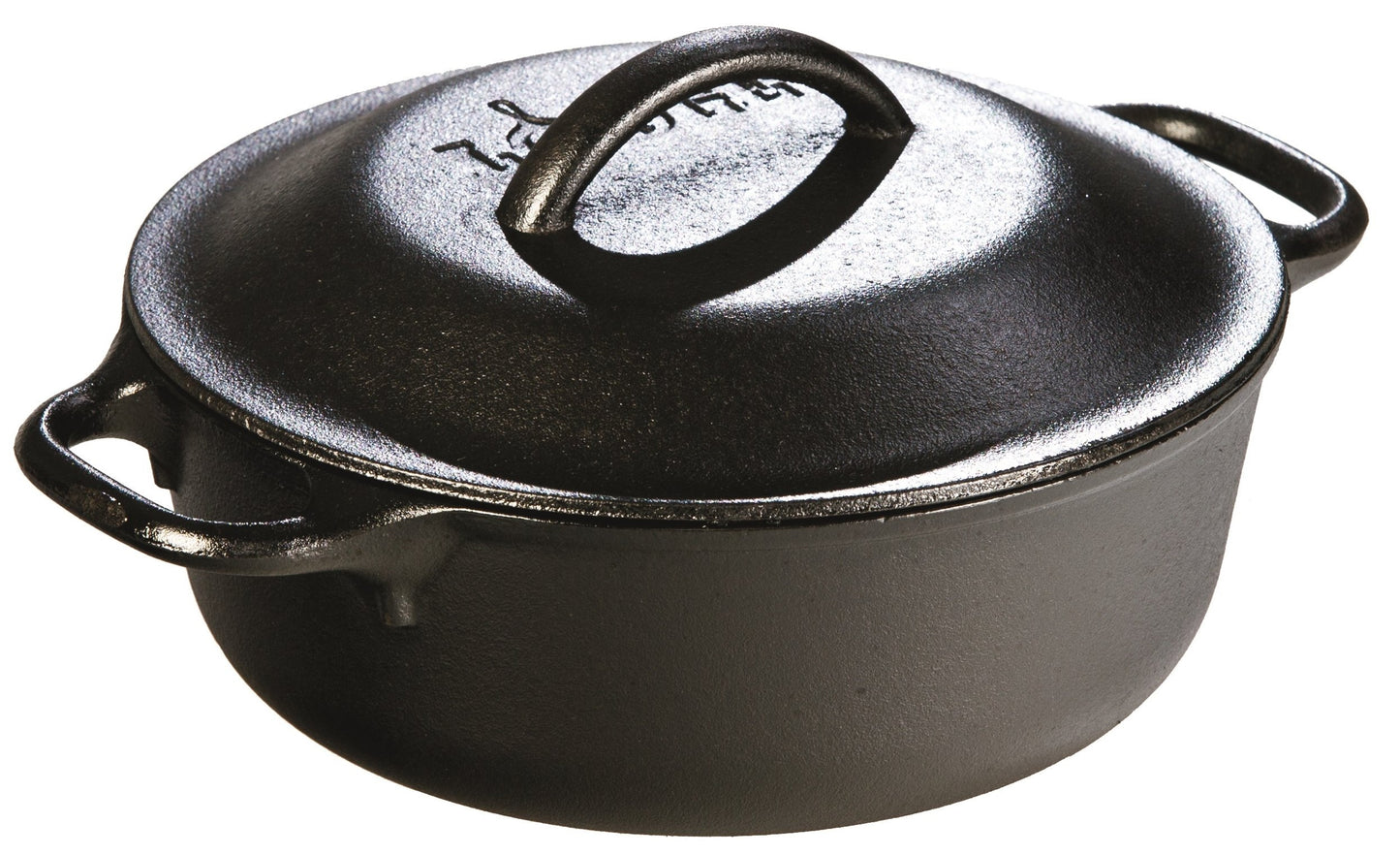 Lodge Pre-Seasoned Cast Iron Double Dutch Oven With Loop Handles, 5 qt