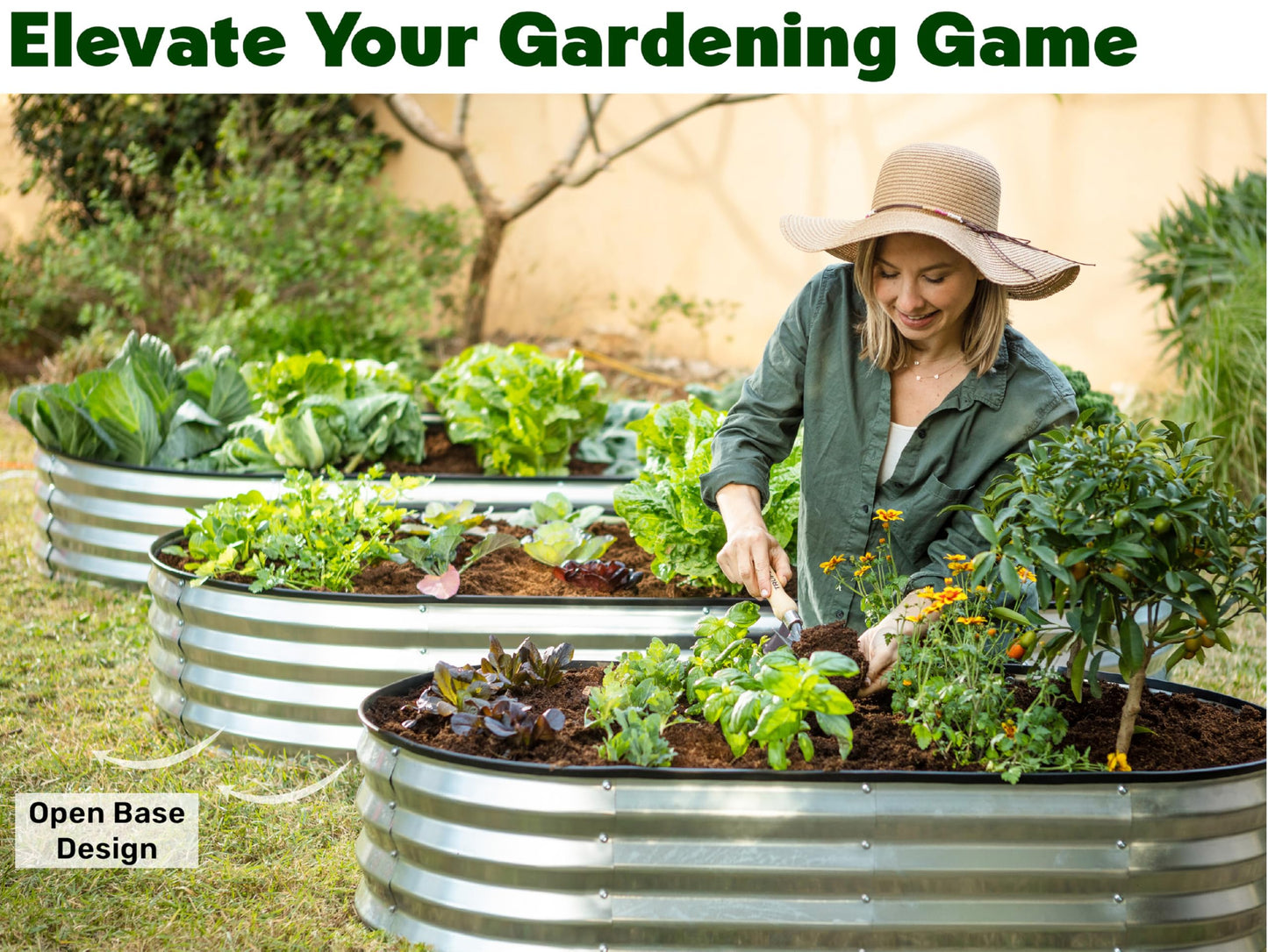 Galvanized Raised Garden Beds Outdoor // 4×2×1 ft Planter Raised Beds for Gardening, Vegetables, Flowers // Large Metal Garden Box (Silver)