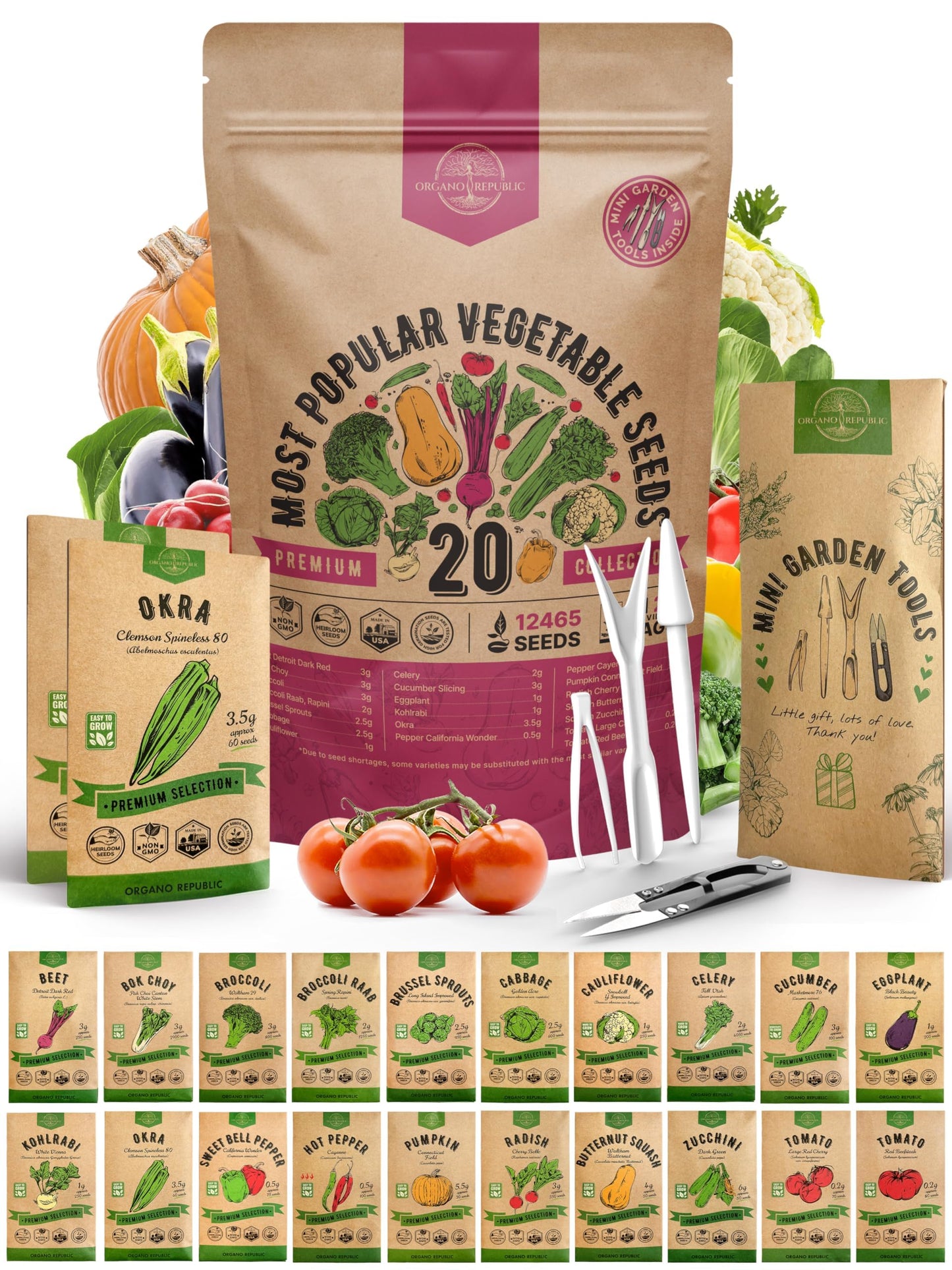 55 Vegetable Seeds Variety Pack - 35,600+ Non-GMO Heirloom Seeds for Planting Vegetables and Fruits in Individual Seed Packets, Home Survival Garden Seeds for Hydroponic, Indoor and Outdoors Gardening