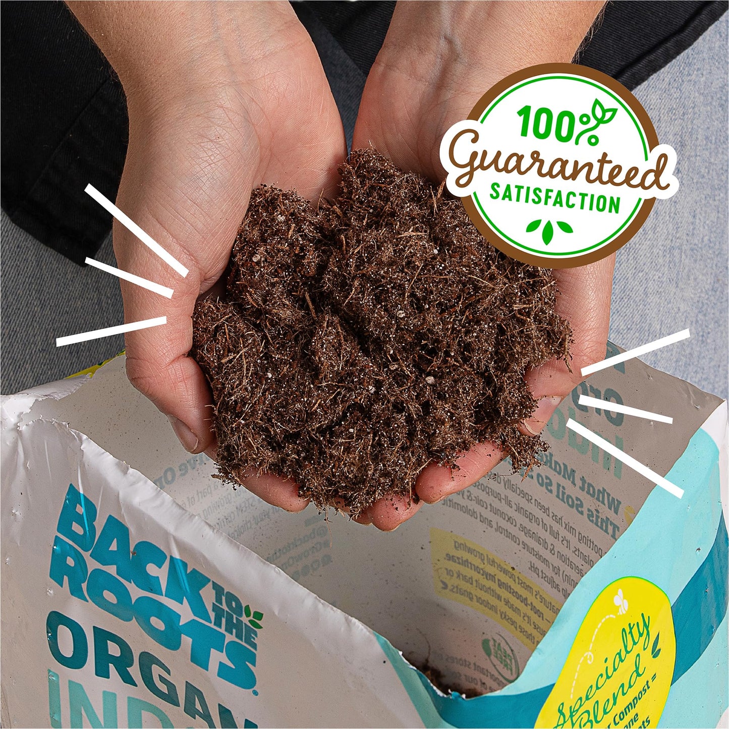 Back to the Roots Organic Seed Starting, Compressed Block expands to 12 Quarts, Made for Herbs, Veggies, Flowers