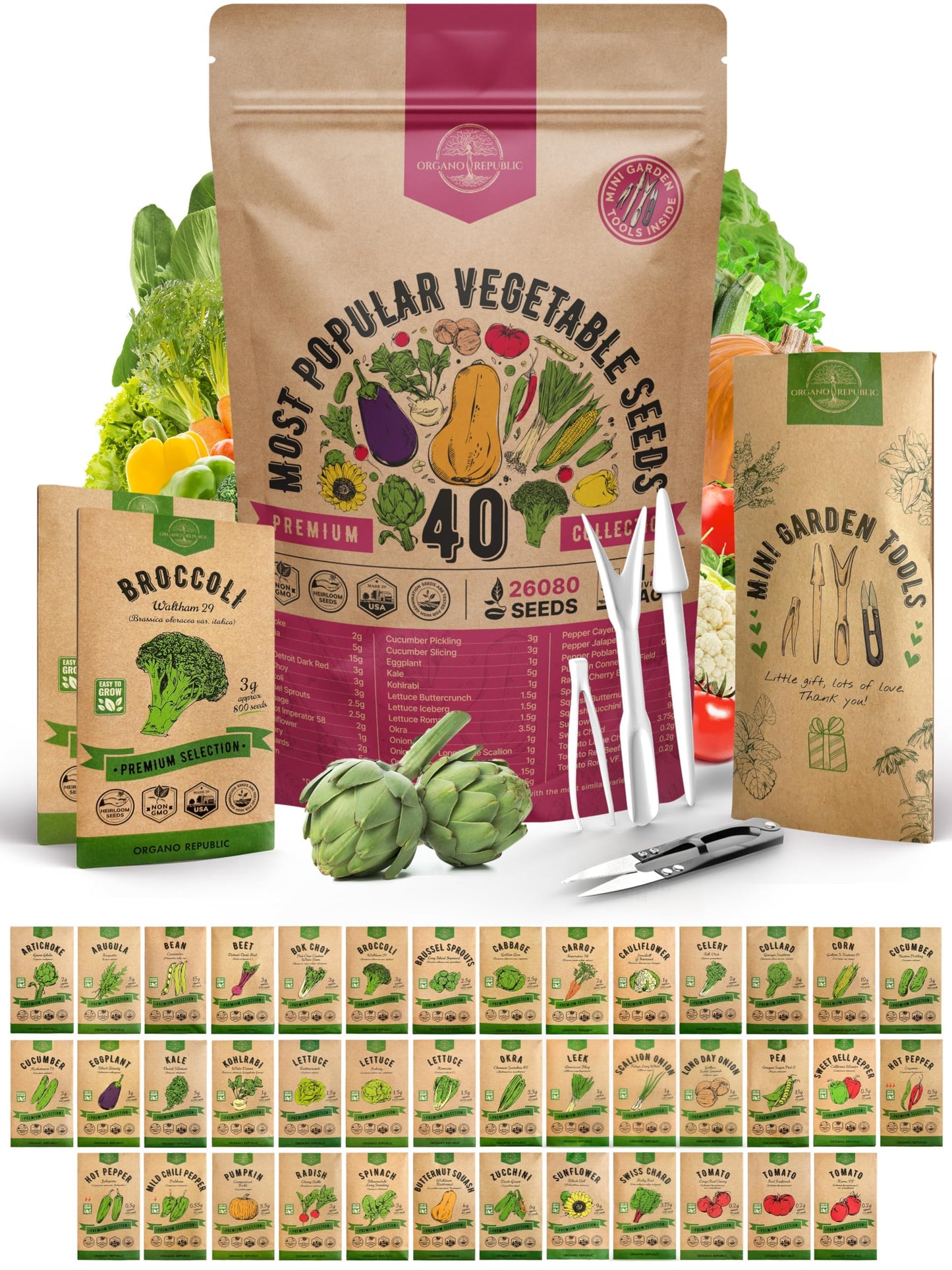 55 Vegetable Seeds Variety Pack - 35,600+ Non-GMO Heirloom Seeds for Planting Vegetables and Fruits in Individual Seed Packets, Home Survival Garden Seeds for Hydroponic, Indoor and Outdoors Gardening