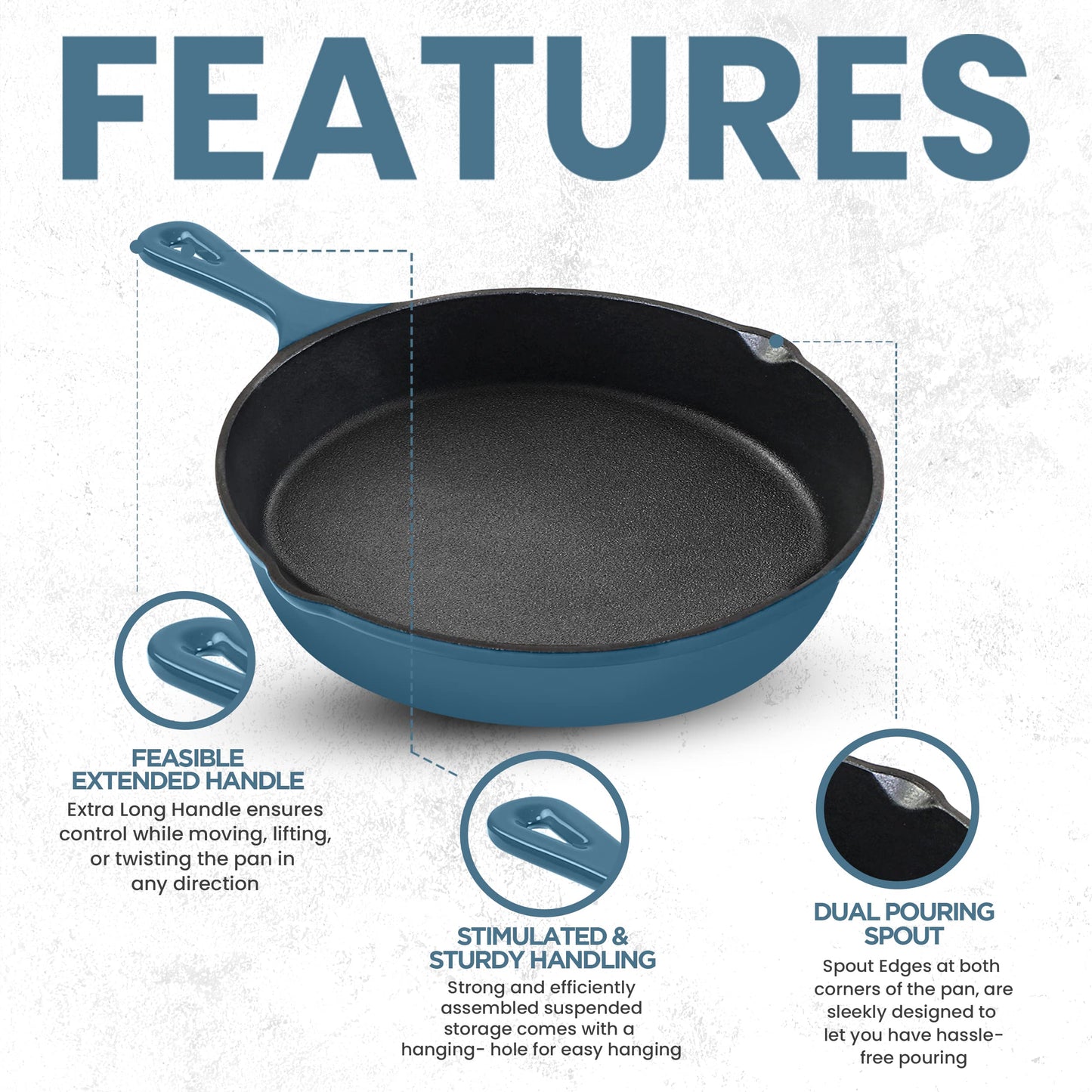 Utopia Kitchen Saute Fry Pan - Chefs Pan, Pre-Seasoned Cast Iron Skillet - Frying Pan 12 Inch - Safe Grill Cookware for Indoor & Outdoor Use - Cast Iron Pan (Black)